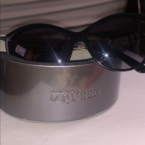 Alexander McQueen black cat eye sunglasses